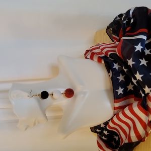 Patriotic Ball Drop Earrings